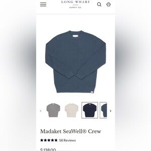 Long Wharf Mens SeaWell Crew NavyXL